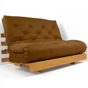 Sofá Cama Casal Futon Tokio D33 Madeira Maciça Cor Mel Ii