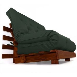 Sofá Cama Casal Futon Tokio D33 Madeira Maciça Cor Imbuia Ii