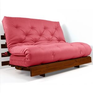 Sofá Cama Casal Futon Tokio D33 Madeira Maciça Cor Imbuia Ii