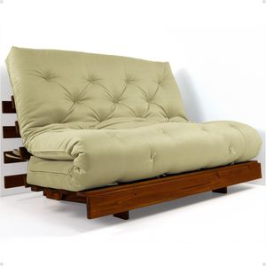 Sofá Cama Casal Futon Tokio D33 Madeira Maciça Cor Imbuia Ii