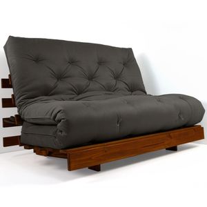 Sofá Cama Casal Futon Tokio D33 Madeira Maciça Cor Imbuia Ii
