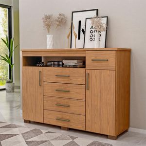Comoda 5 Gavetas 2 Portas 152 Cm Ols Co008 Freijo Mxm