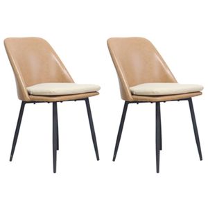 Kit 2 Cadeiras Quebec Com Assento Em Mdf E Base Em Aço Caramelo