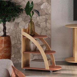Mesa Apoio Mdf Sala De Estar 70 Cm 4615 Naturale Terracota Arly