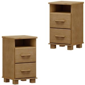 Kit 02 Mesas De Cabeceira Madeira Maciça 44 Cm 2249 Freijo Milani Store Freijo