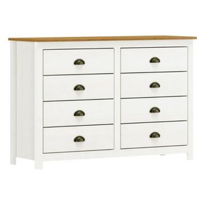 Cômoda 8 Gavetas Em Madeira Linha Topázio - Branco/freijó