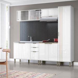 Cozinha Modulada 5 Pecas 249 Cm Mdp Glor Branco Neve Mxm