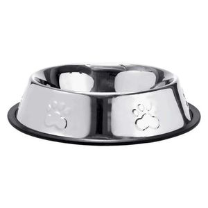 Comedouro De Inox Aduze Com Desenho De Patinhas 960ml-25,5cm