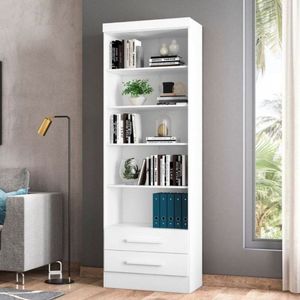 Livreiro 2 Gavetas Branco