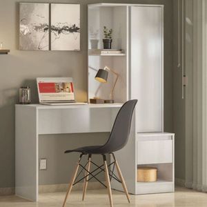 Escrivaninha Com Armário Office Branco Demóbile