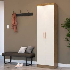 Armario Multiuso Ibiza 2 Portas Off White Nogueira Doripel