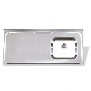 Pia De Inox 1,20 X 0,53 Lisa Cuba Deslocada Para Direita