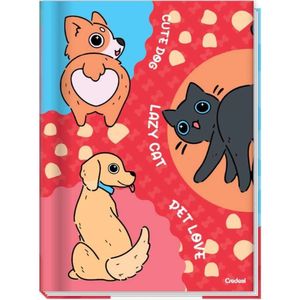 Caderno Brochura Capa Dura Universitário Pet Fun 80 Folhas Credeal Estampa 3