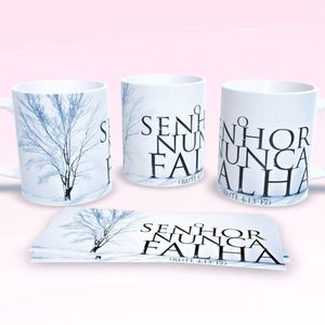 Caneca De Porcelana 325ml Decorada Frases Religiosas Estampa 4
