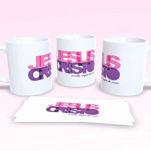 Caneca De Porcelana 325ml Decorada Frases Religiosas Estampa 6