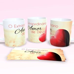 Caneca De Porcelana 325ml Decorada Frases Religiosas Estampa 21