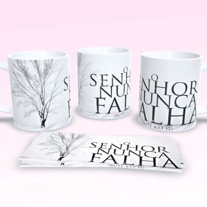 Caneca De Porcelana 325ml Decorada Frases Religiosas Estampa 19