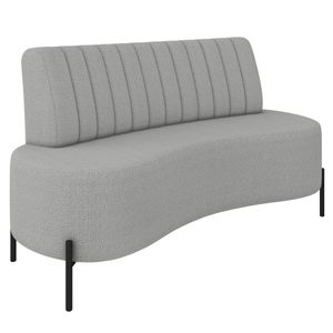 Sofá 2 Lugares 135cm Pés Aço Preto Tamar Z08 Boucle Cinza - Mpozenato