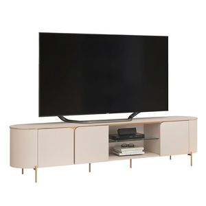 Rack Bancada De Tv 75 Pol 241cm Ariane D04 Off White/dourado - Mpozenato