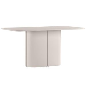 Mesa De Jantar 6 Lugares Retangular Tampo Vidro Verbena N01 Off White - Lyam Decor