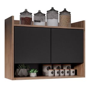 Armário De Cozinha Aéreo 71cm 2 Portas 1 Nicho Ceci Z34 Freijó/preto - Mpozenato