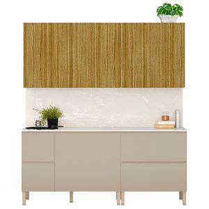 Armário De Cozinha Cp02 E Tampo 120cm Minsk Z06 Vanilla/freijó - Mpozenato