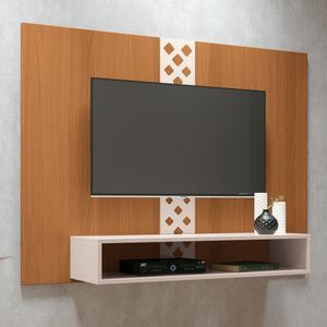 Painel Tv 47 120cm Suspenso Com Nicho Form Off-cinamomo - Hb Móveis