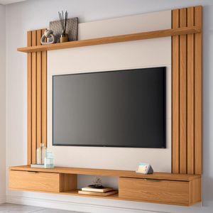 Painel Tv 70 180cm Bancada Suspensa Solus Off-cinamomo - Hb Móveis
