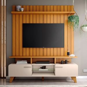 Painel Tv 60 160cm E Bancada Essenza Cinamomo-off - Hb Móveis