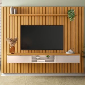 Painel Tv 70 You 2.2 Com Bancada Illusion Cinamomo-off - Hb Móveis