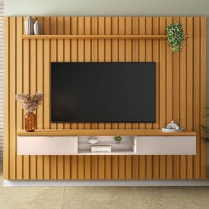 Painel Tv 75 You 2.7 Com Bancada Illusion Cinamomo-off - Hb Móveis