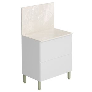 Balcão De Cozinha Com Tampo 80cm 1 Porta Minsk Z06 Branco - Mpozenato