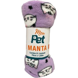 Manta Pet Microfibra 100% Poliéster 70x100cm Gatinho