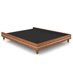 Cama King Base Box 195cm Many P02 Sintético Caramelo - Mpozenato