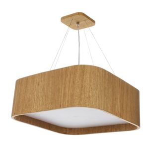 Plafon Wood Quadrado Arredondado 30 X 30cm 2 Luzes E27 Freijó