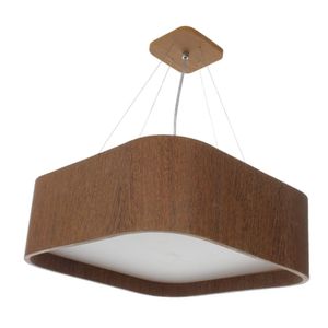 Plafon Wood Quadrado Arredondado 30 X 30cm 2 Luzes E27 Imbuia