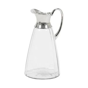 Jarra De Vidro Transparente Com Alça De Metal Prata