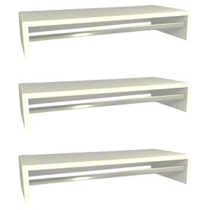 Kit 3 Cabideiro De Parede Suspenso 80x25x11,5 Branco