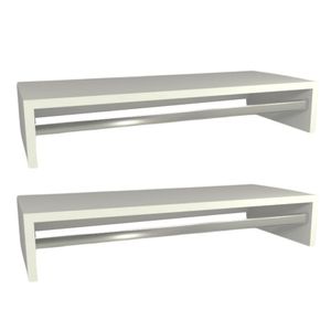 Kit 2 Cabideiros De Parede Suspenso 80x25x11,5 Branco