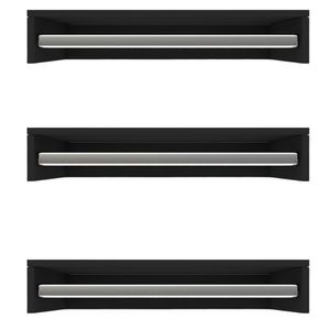 Kit 3 Cabideiros De Parede Suspenso 70x25x11,5 Preto