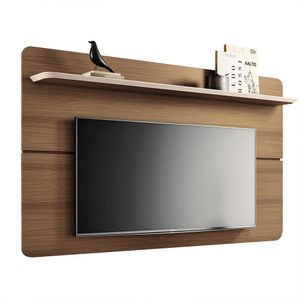 Painel Suspenso Decorativo 1.8 Tv Até 70 Pol. Sala De Estar Kirby Castanho/off White G26 - Gran Belo