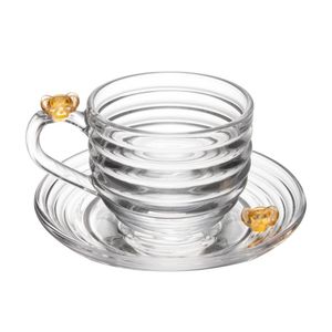 XícarasDe Chá Com Pires Little Bee Abelha Colmeia Mel Cristal Ecológico 200ml Lyor