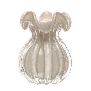 Vaso Italy Trouxinha Em Vidro Nude Leitoso 11x13cm Wolff