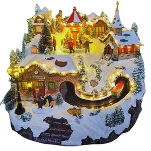 Vila De Natal Colorido 34x34x28cm Florarte Bivolt 49331