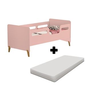 Cama Infantil Com Colchão Grades De Proteção Cecilia Vj Móveis Rosa