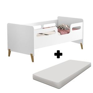 Cama Infantil Com Colchão Grades De Proteção Cecilia Vj Móveis Branco