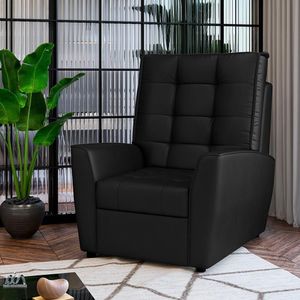 Poltrona Reclinável Parma Corino Preto - House Moveis