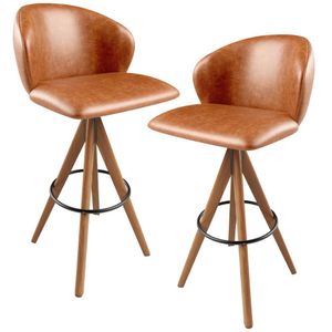 Kit 02 Banquetas Alta Bar Cozinha Sala De Jantar Bar Mia L02 Couríssimo Camel - Lyam Decor