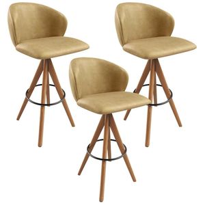 Kit 03 Banquetas Alta Bar Cozinha Sala De Jantar Bar Mia L02 Couríssimo Fendi - Lyam Decor