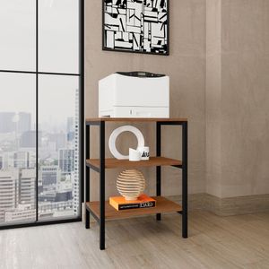 Estante Multiuso Slim Preto Com Canela Rustico